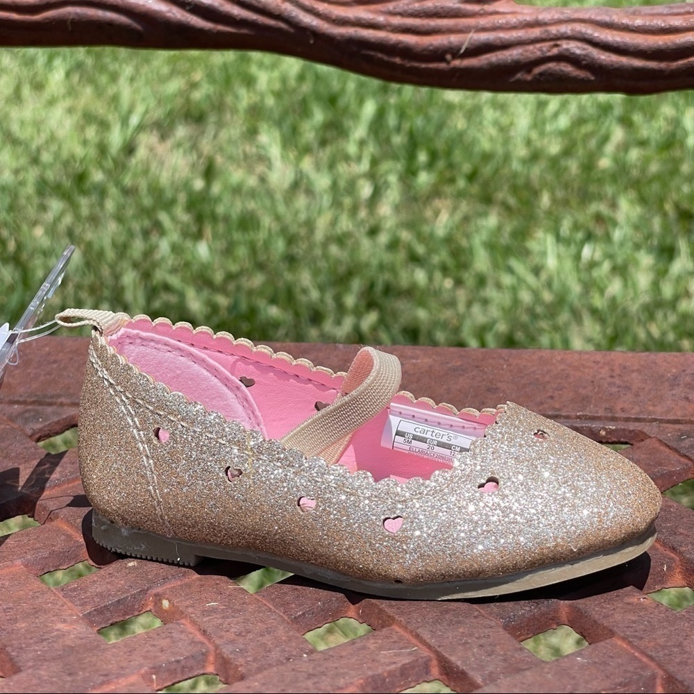 NWT MACY’S Carter’s Glitter Slip-On Infant Dress Shoes